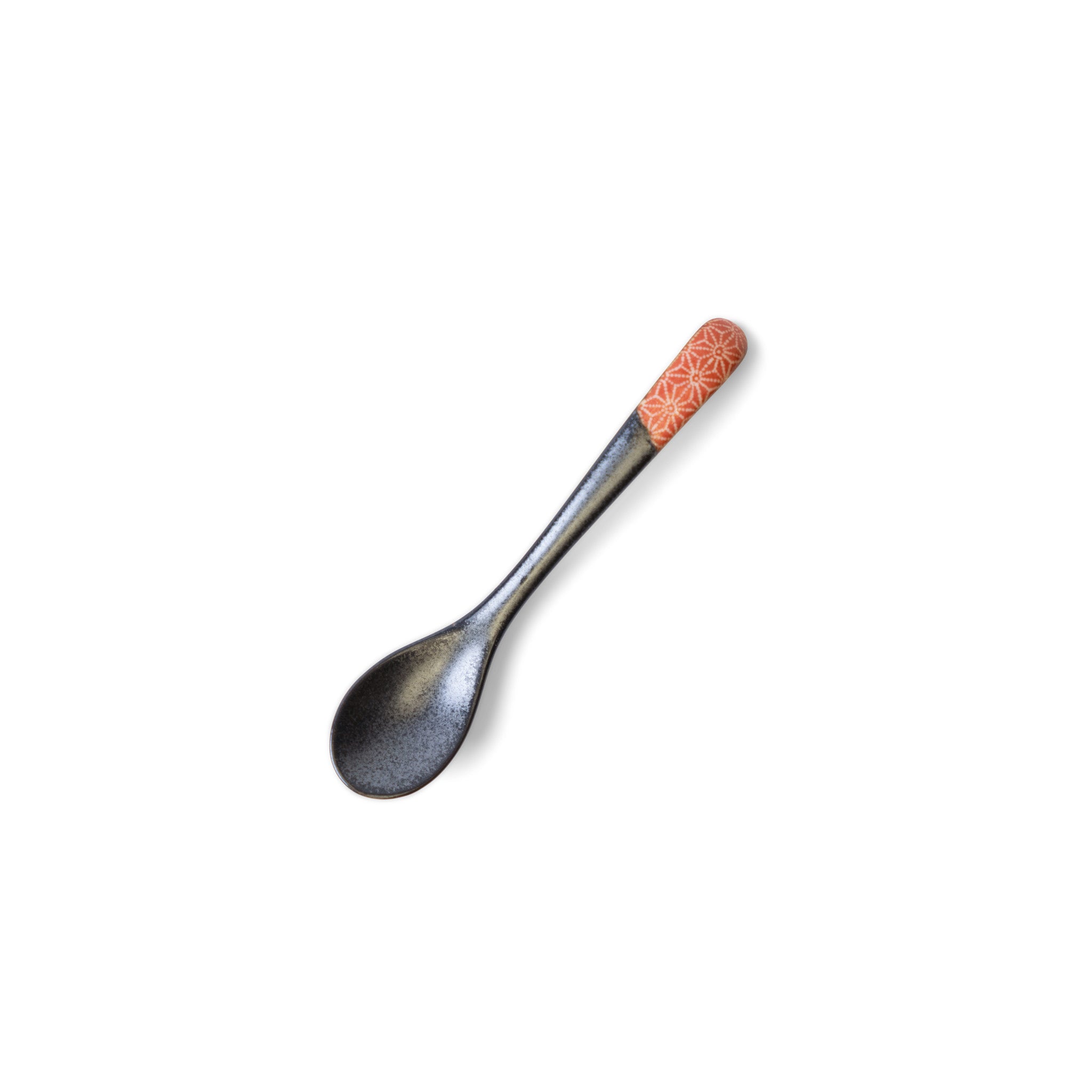 Small Black Spoon 12.5cm Red Asanoha - Image 1
