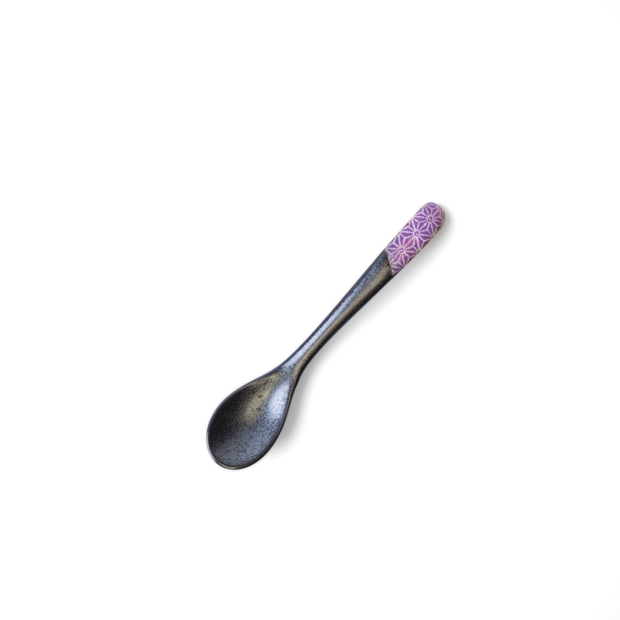Small Black Spoon 12.5cm Purple Asanoha - Image 1
