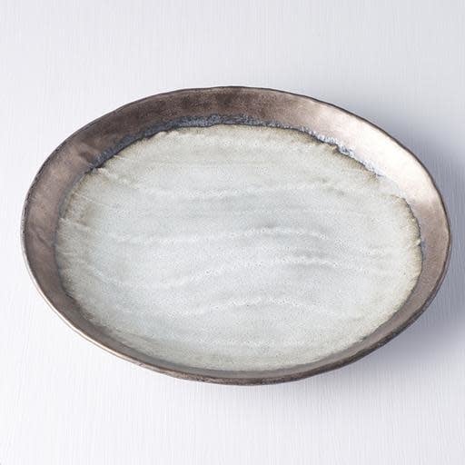 Plate Oval 24cm Light Grey Glaze - Image 1