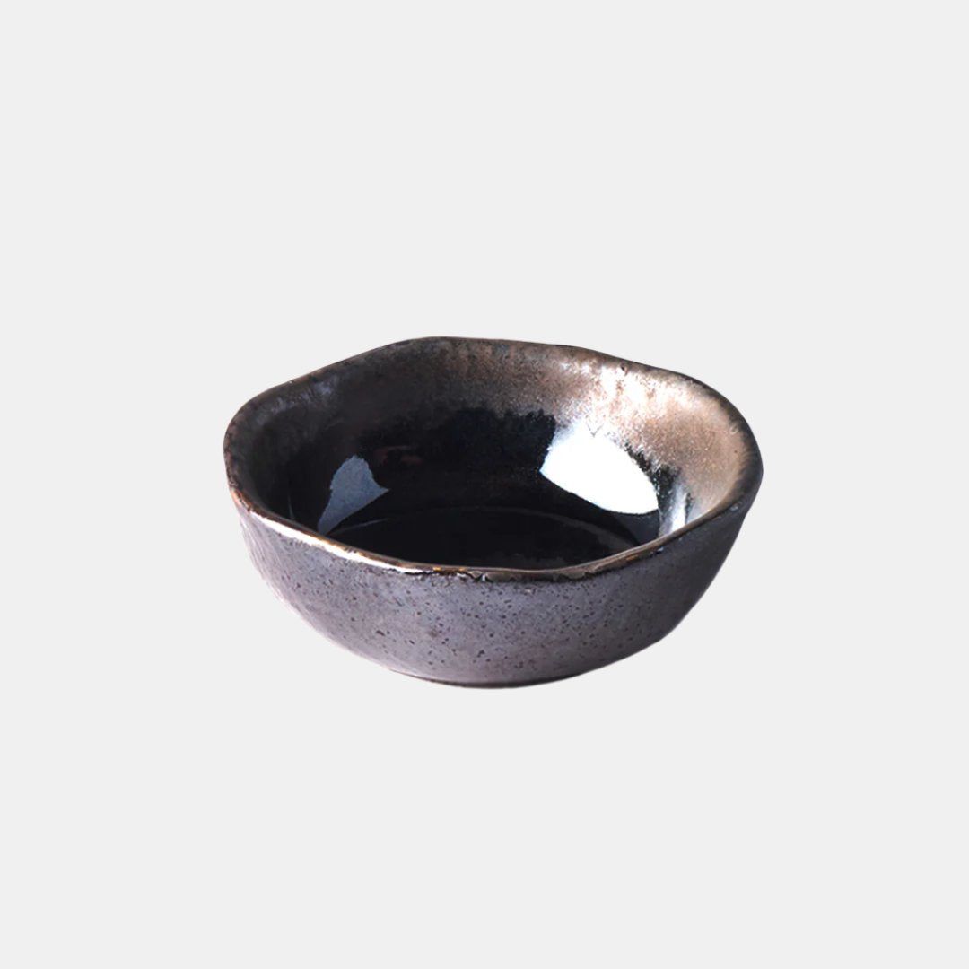 Sauce Bowl 8cm Black Mingei Glaze - Image 1