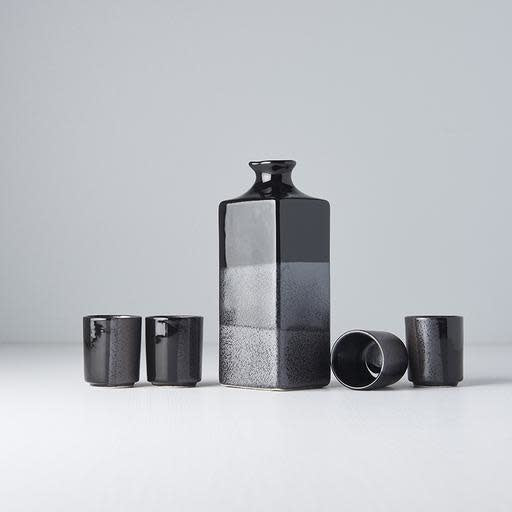 Sake Set 5pcs Gunmetal Black Glaze - Image 1