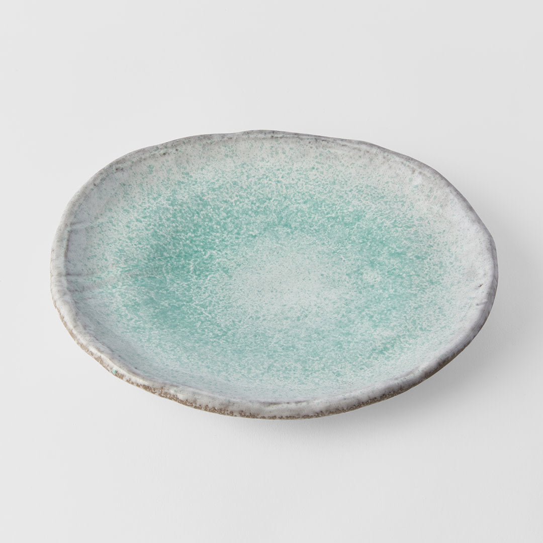 Plate Oval 25cm Aqua Splash Glaze - Image 1
