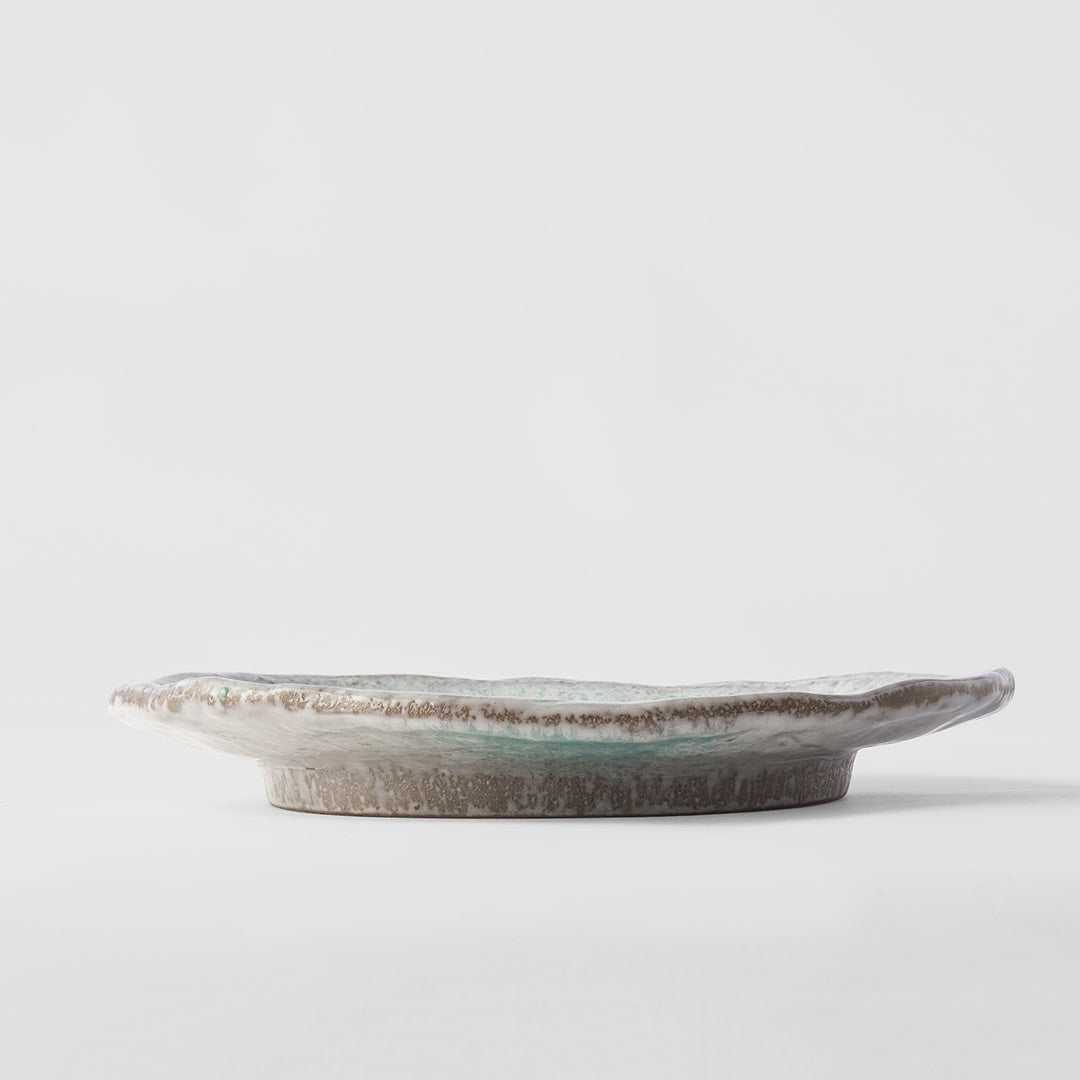 Plate Oval 25cm Aqua Splash Glaze - Image 3