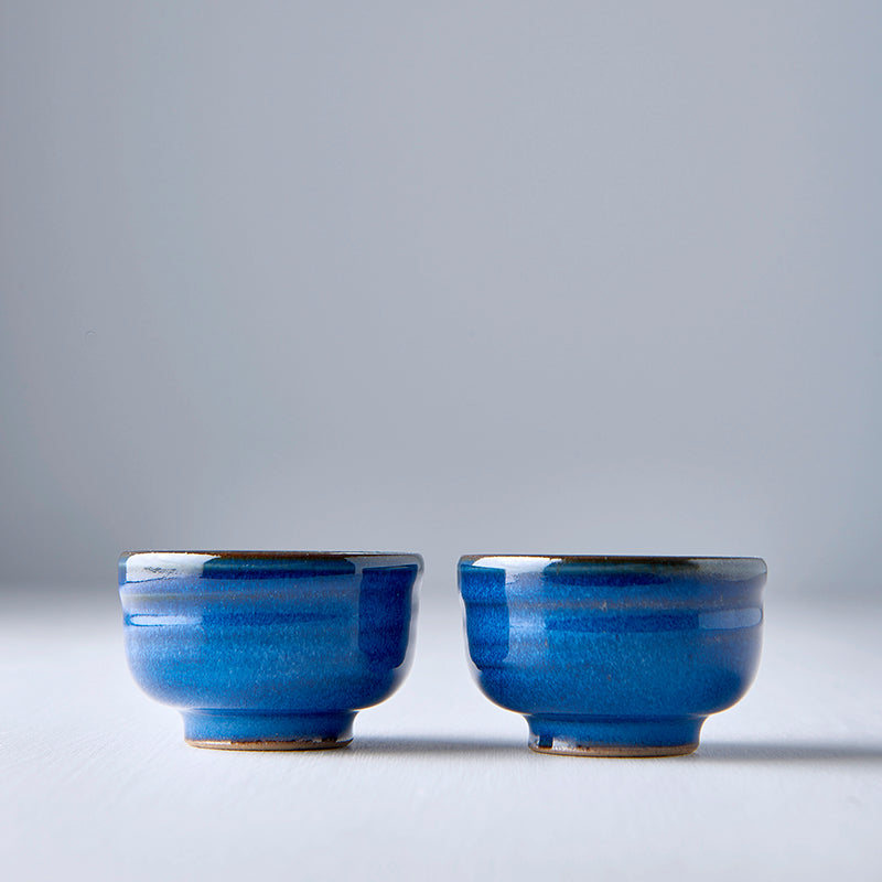 Sake Cup 35ml Gura Kiln Blue Glaze - Image 5