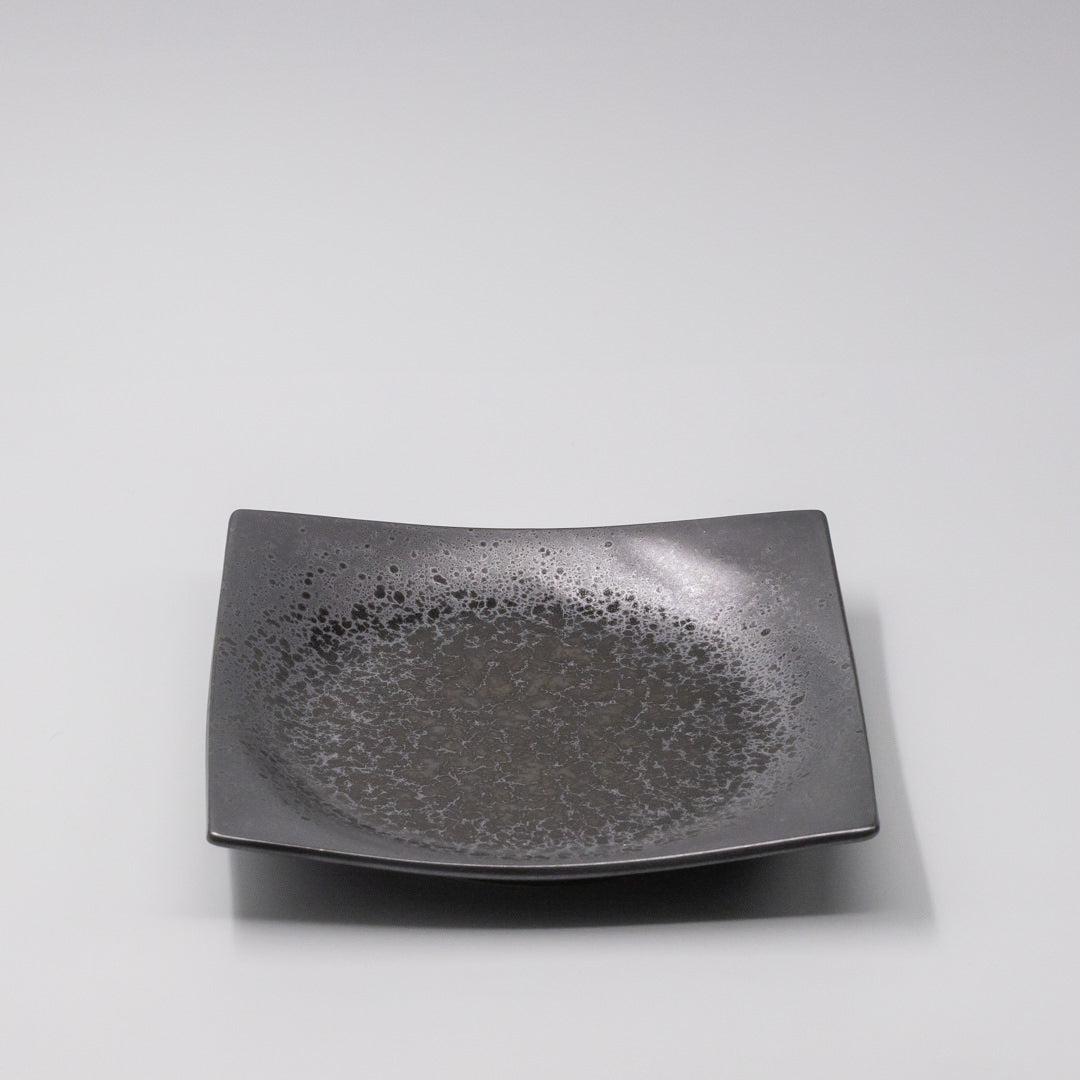 Plate Square 22cm Black Pearl Glaze - Image 1