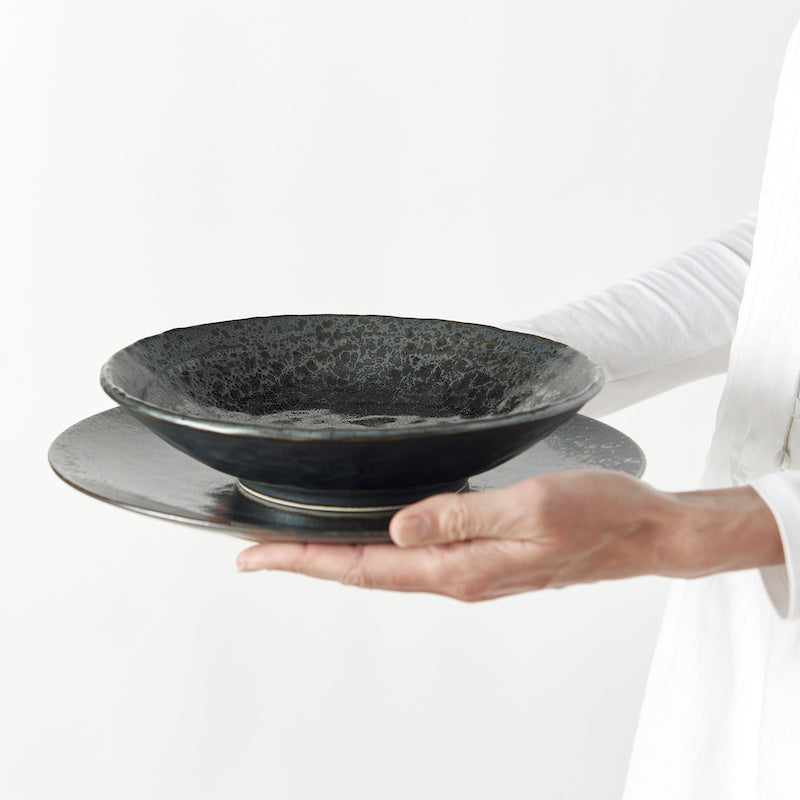 Dinner Plate 25cm Black Pearl Glaze - Image 5