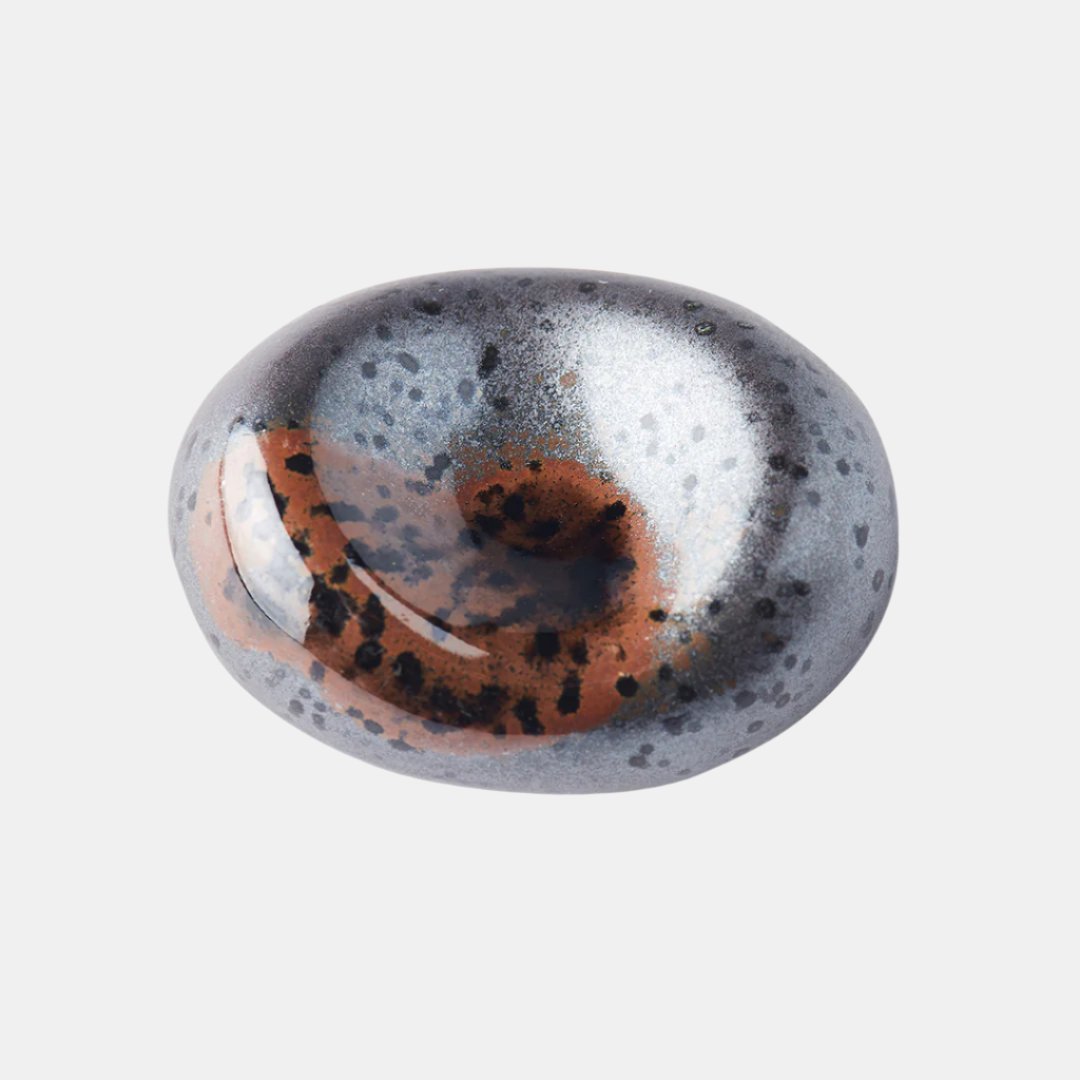 Chopstick Rest Pebble Matt Black Glaze - Image 1