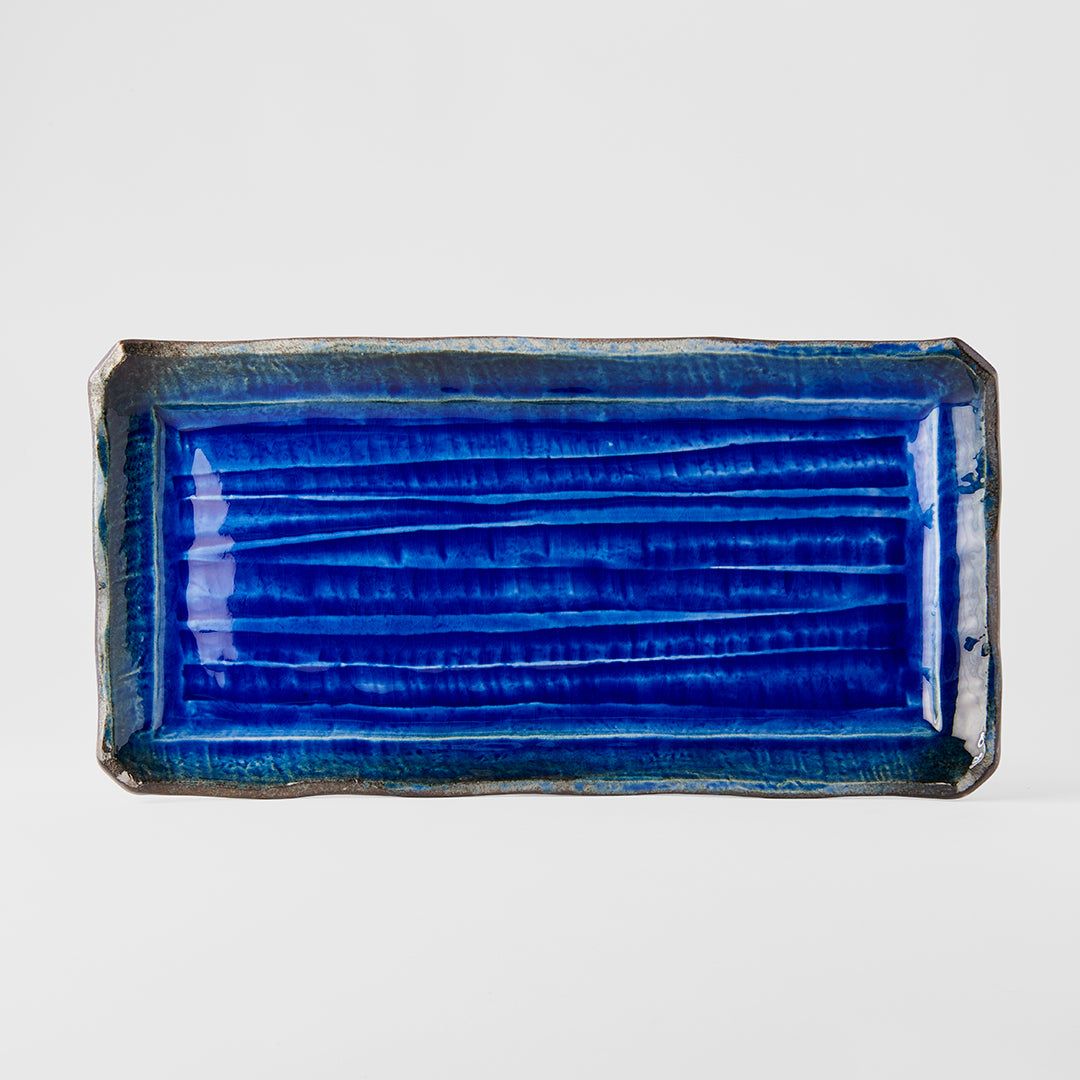 Platter Rectangular 43cm Cobalt Blue Glaze - Image 1