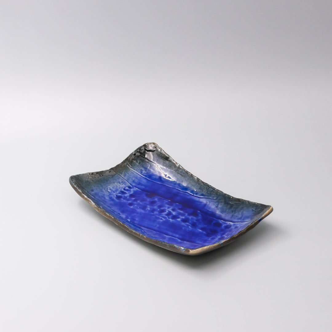Sushi Plate Swept Side 26cm Cobalt Dark Edge - Image 1
