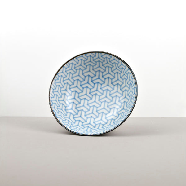 Bowl 19cm Indigo Ikat Herringbone Design - Image 4