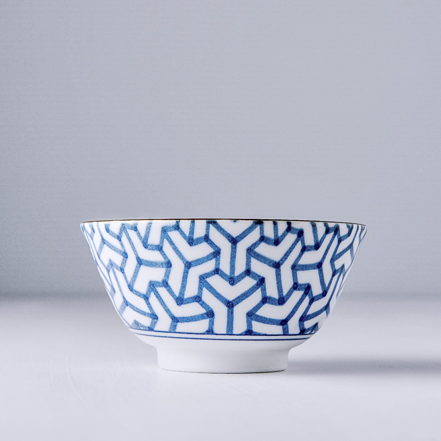 Bowl 13cm Indigo Ikat Herringbone Design - Image 3