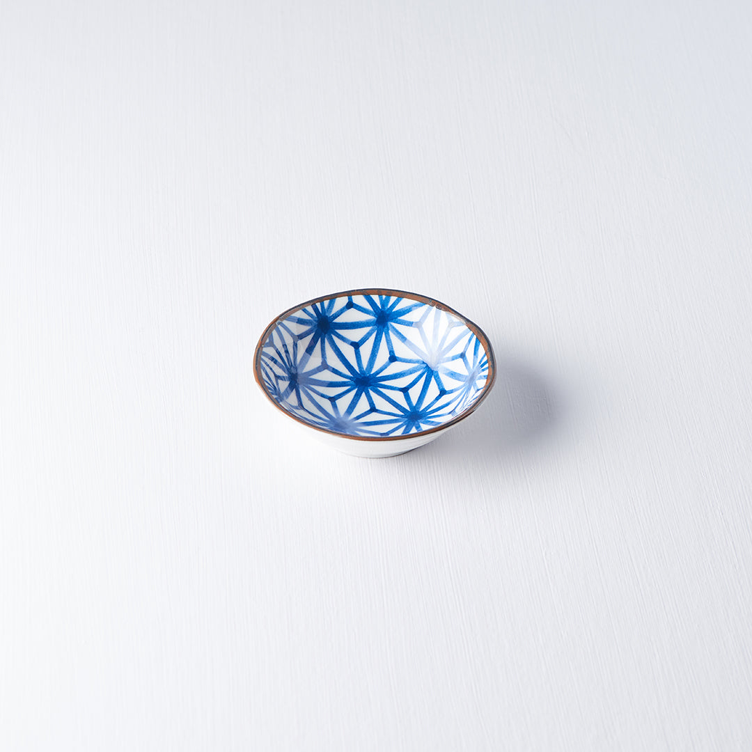 Sauce Dish 11cm Indigo Ikat Starburst Design - Image 1