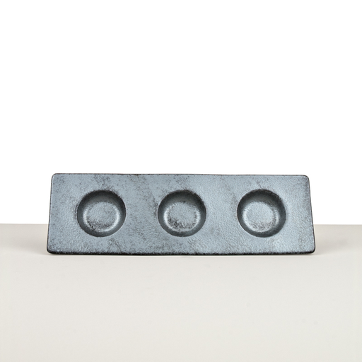 Dimpled Slab 29cm Craft Black Glaze - Image 1