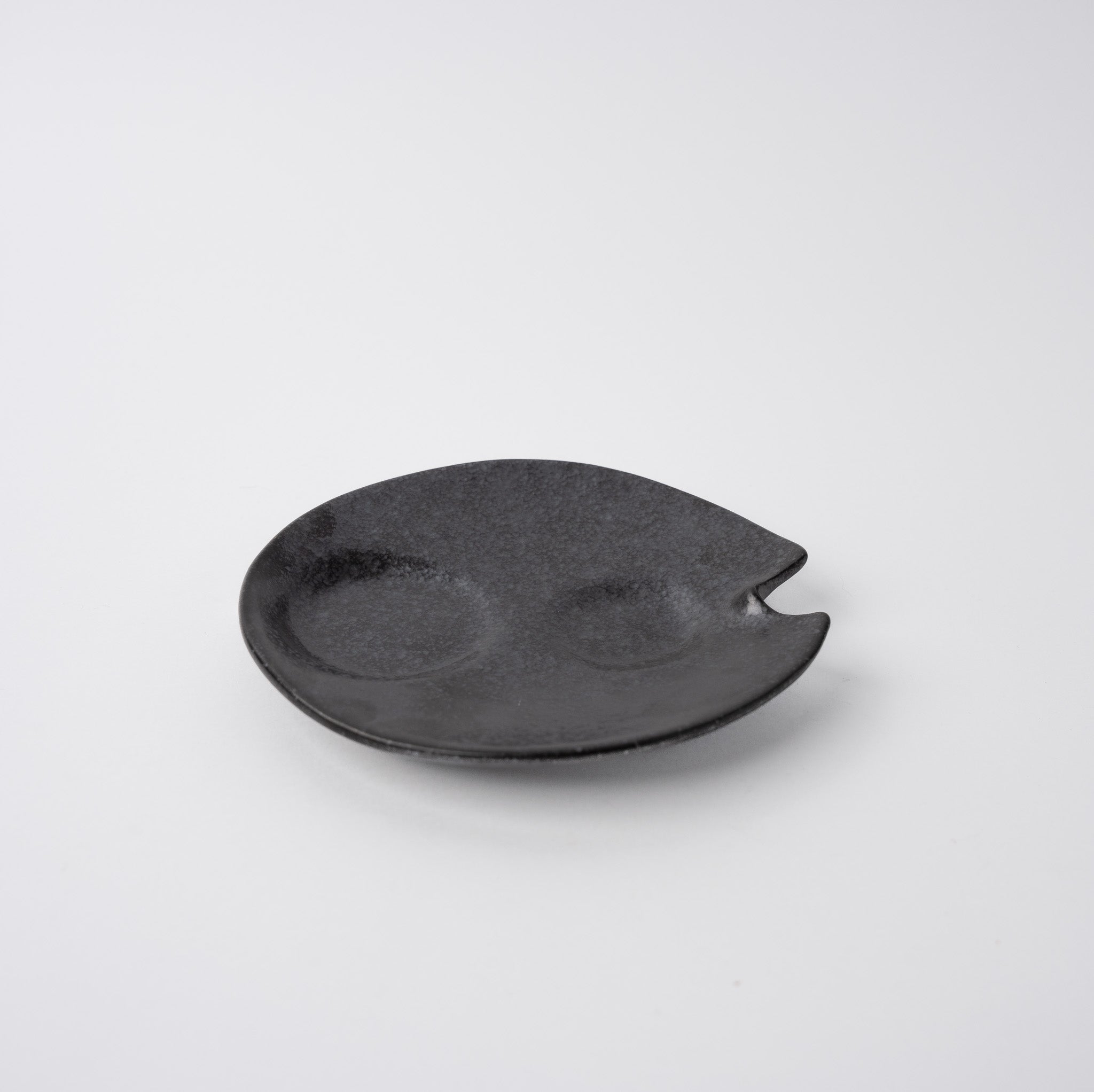 Plate Dimpled 15cm Craft Black Glaze - Image 1
