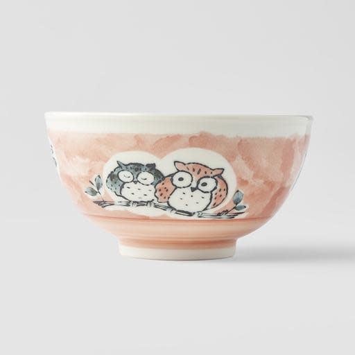 Bowl Kids 16cm Owl Peach Design - Image 1
