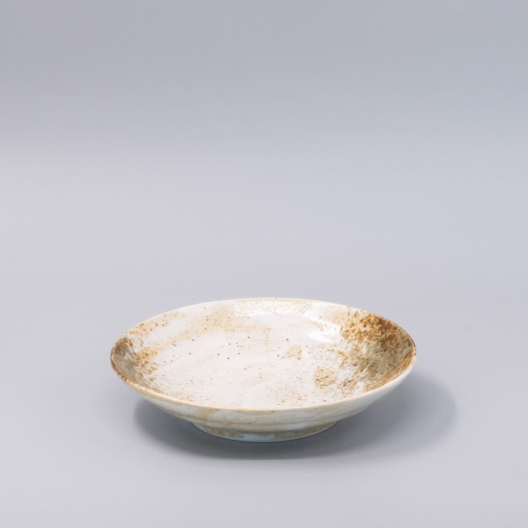 Pasta Bowl Flat Base 22.5cm Snow Bamboo Glaze - Image 1