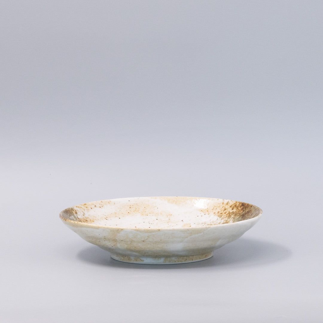 Pasta Bowl Flat Base 22.5cm Snow Bamboo Glaze - Image 4