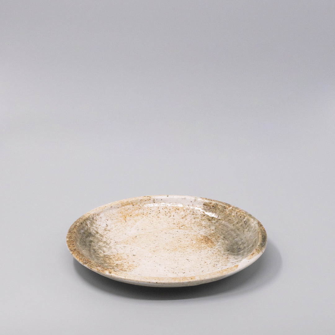 Plate Thick Edge 25cm Snow Bamboo Glaze - Image 1