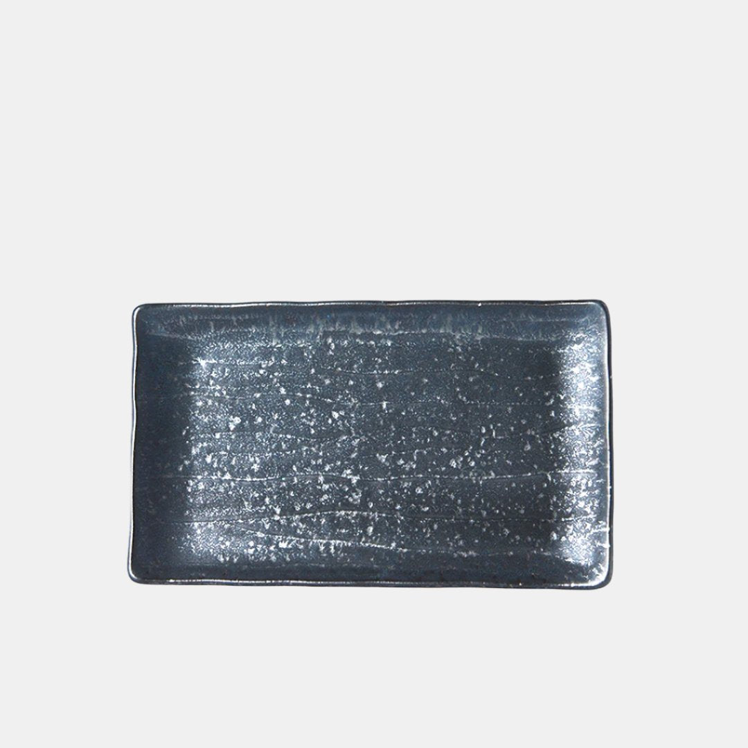 Plate Ibushi Rectangular 22cm Black Glaze - Image 1
