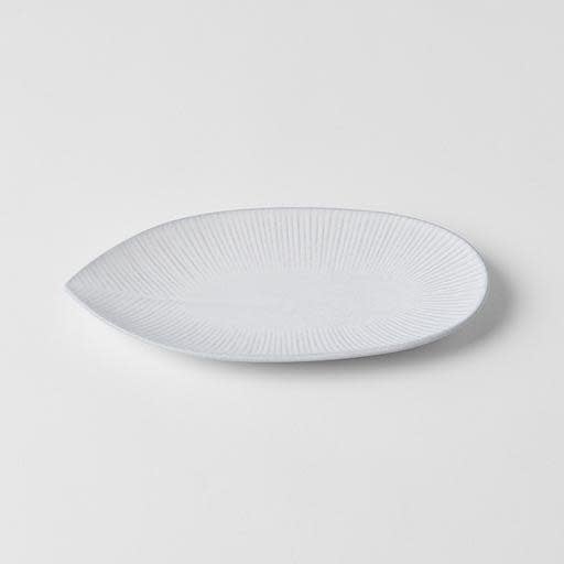 Plate Oval 21.5cm Snow Leaf Glaze - Image 1