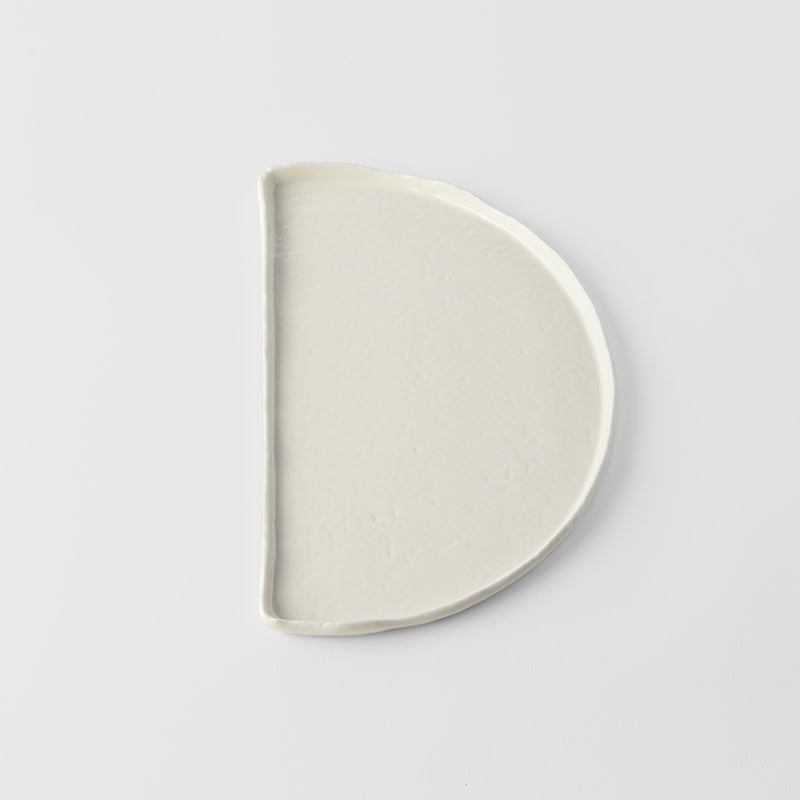 Half Moon Plate 27cm Ivory White Glaze - Image 1