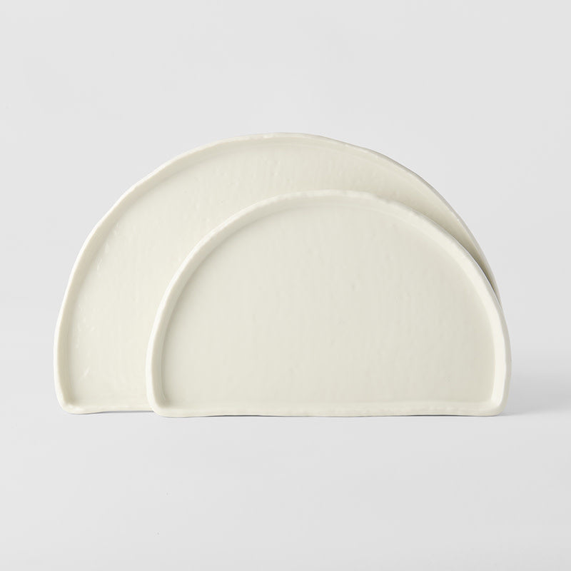 Half Moon Plate 27cm Ivory White Glaze - Image 5