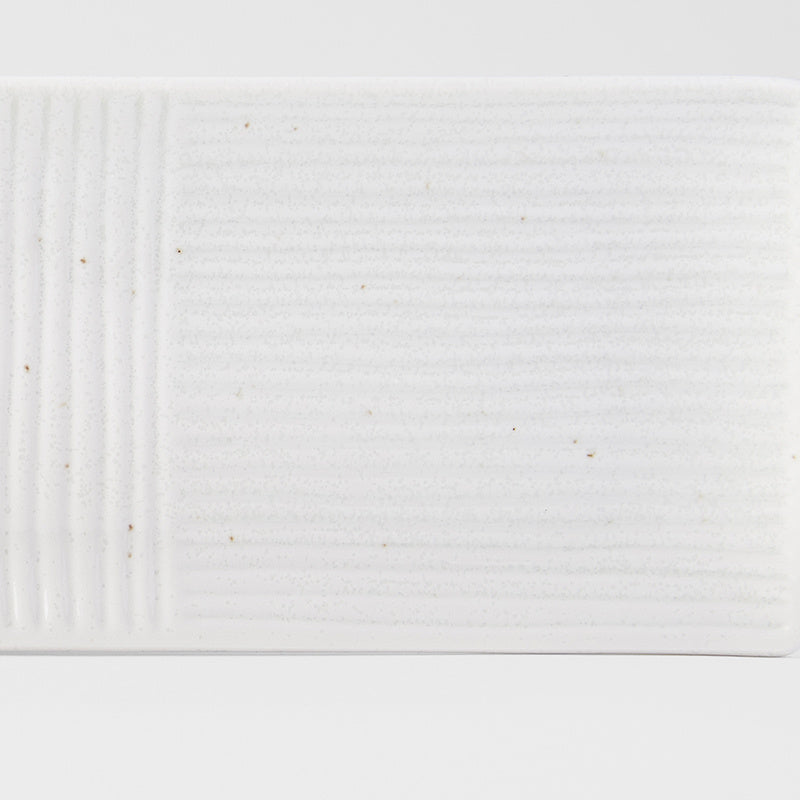 Sashimi Plate 33cm Line Design White Glaze - Image 2