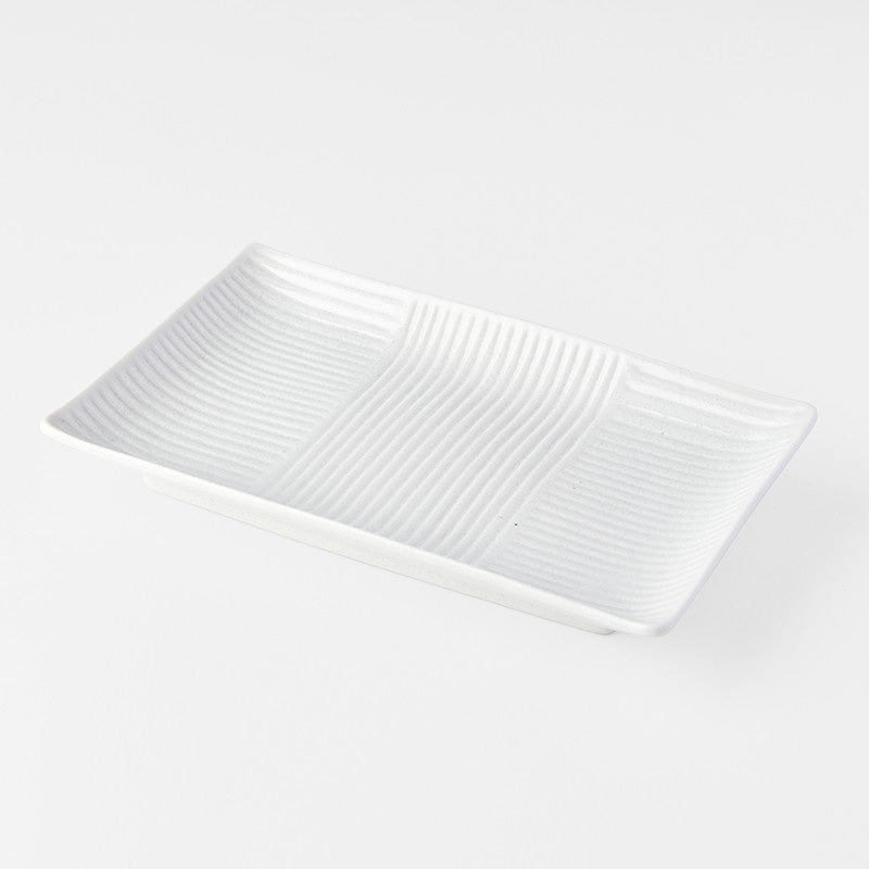 Sushi Plate 21cm Line White Design - Image 1