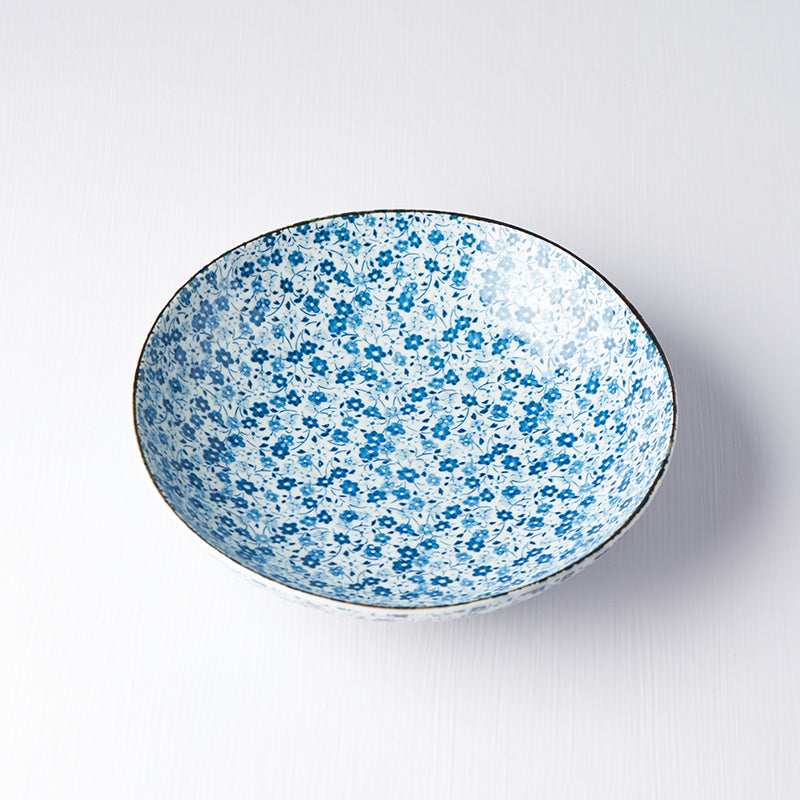Pasta Bowl 21cm Blue Daisy Glaze - Image 1