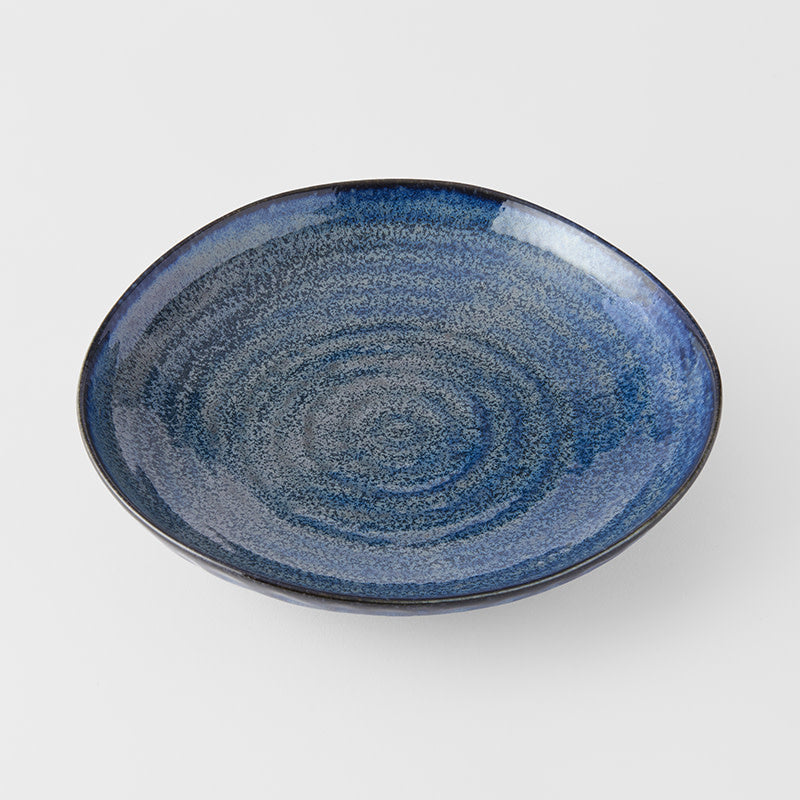 Dinner Plate Organic Shape 23cm Kanso Indigo Blue Glaze - Image 1