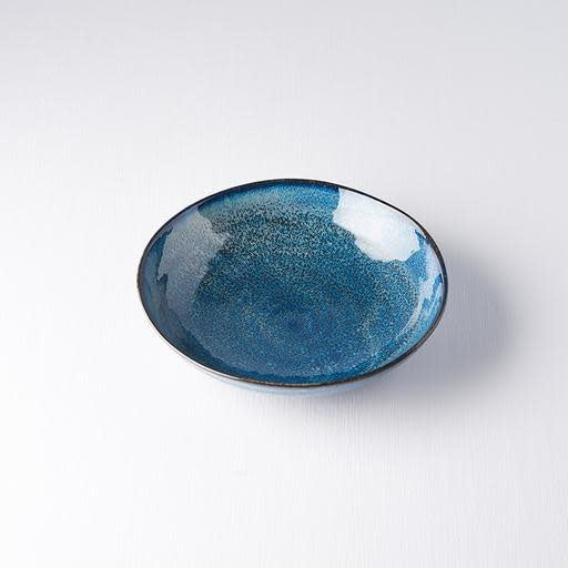 Pasta Bowl Organic Shape 21cm Kanso Indigo Blue Glaze - Image 1