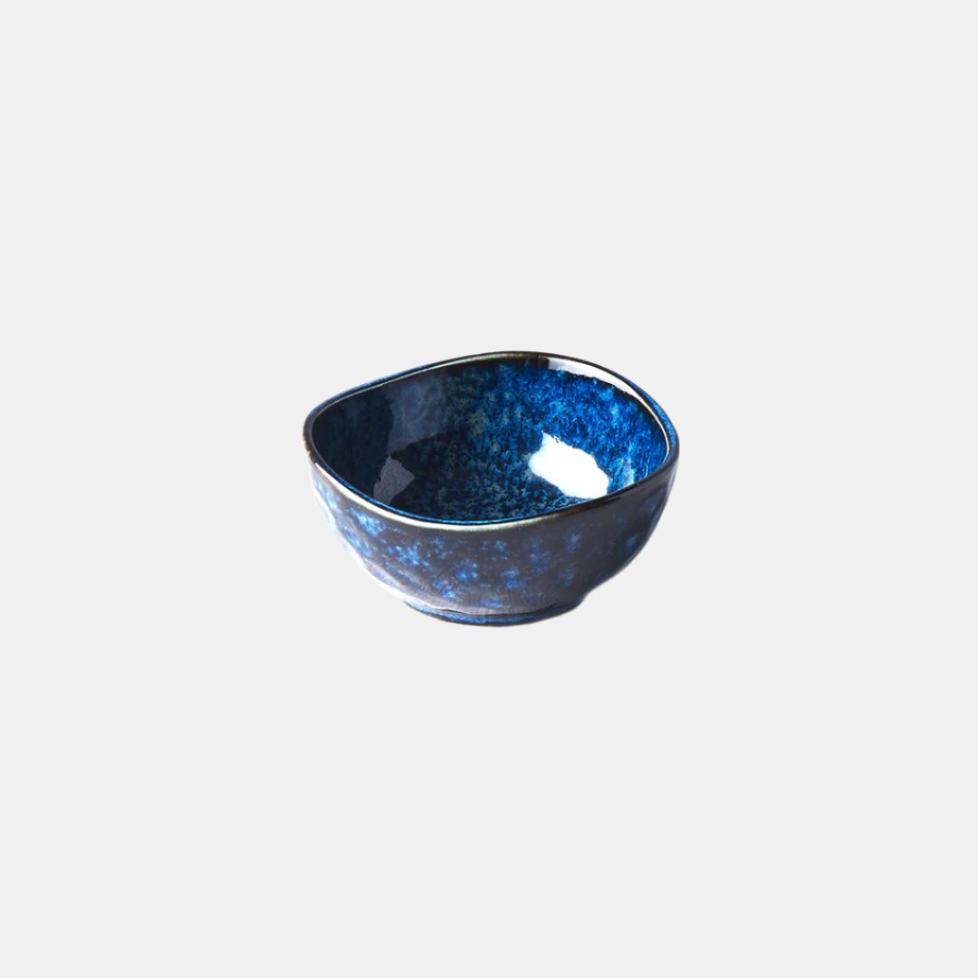 Sauce Dish Organic Shape 8.5cm Kanso Indigo Blue Glaze - Image 1