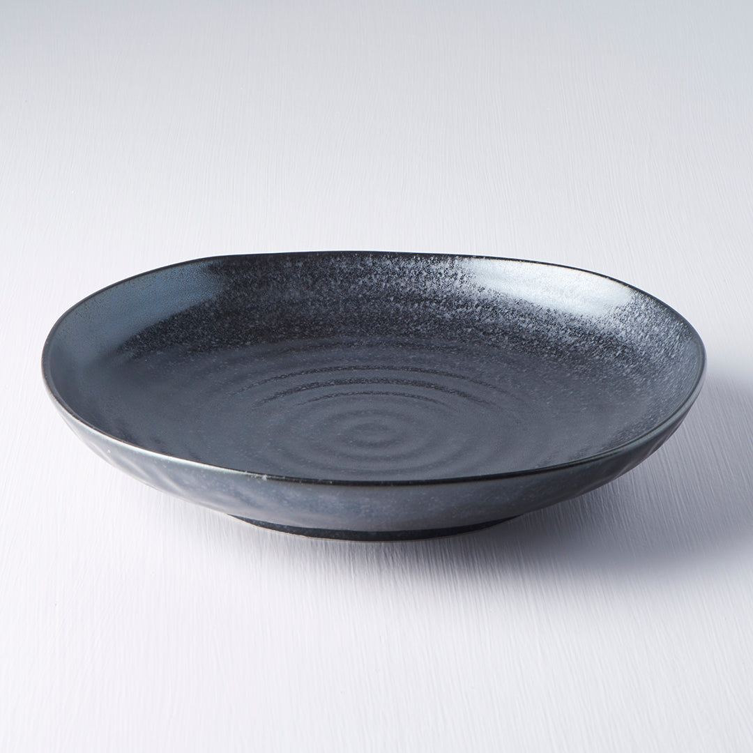 Dinner Plate Organic Shape 23cm Kanso Matt Black Glaze - Image 1