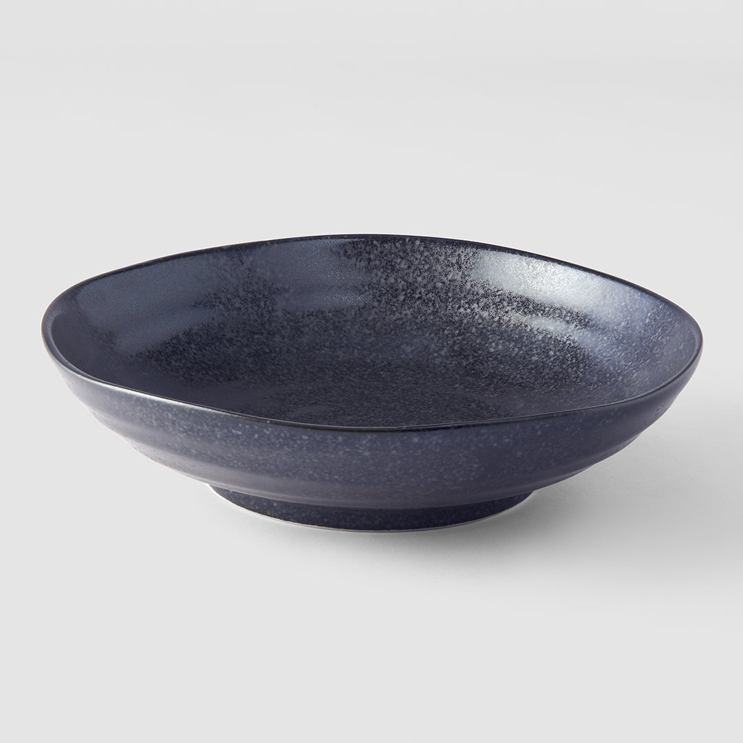 Pasta Bowl Organic Shape 21 cm Kanso Matte Black Glaze - Image 1