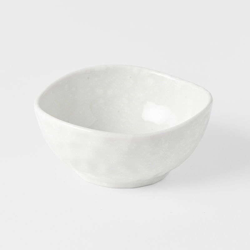 Sauce Dish Organic Shape 9cm Kanso Soft White Glaze - Image 1