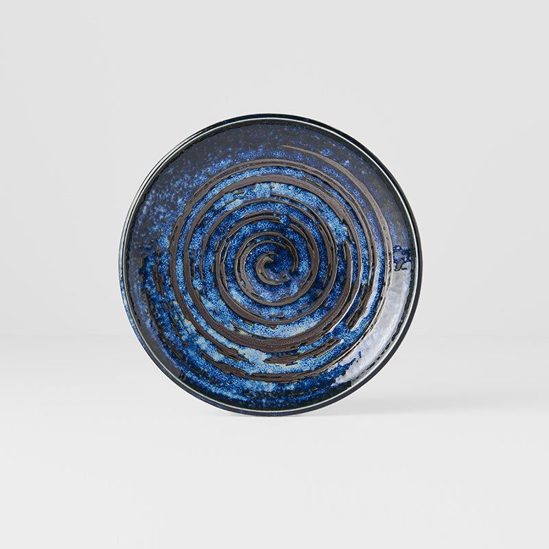 Tapas Plate 17cm Copper Swirl Glaze - Image 1