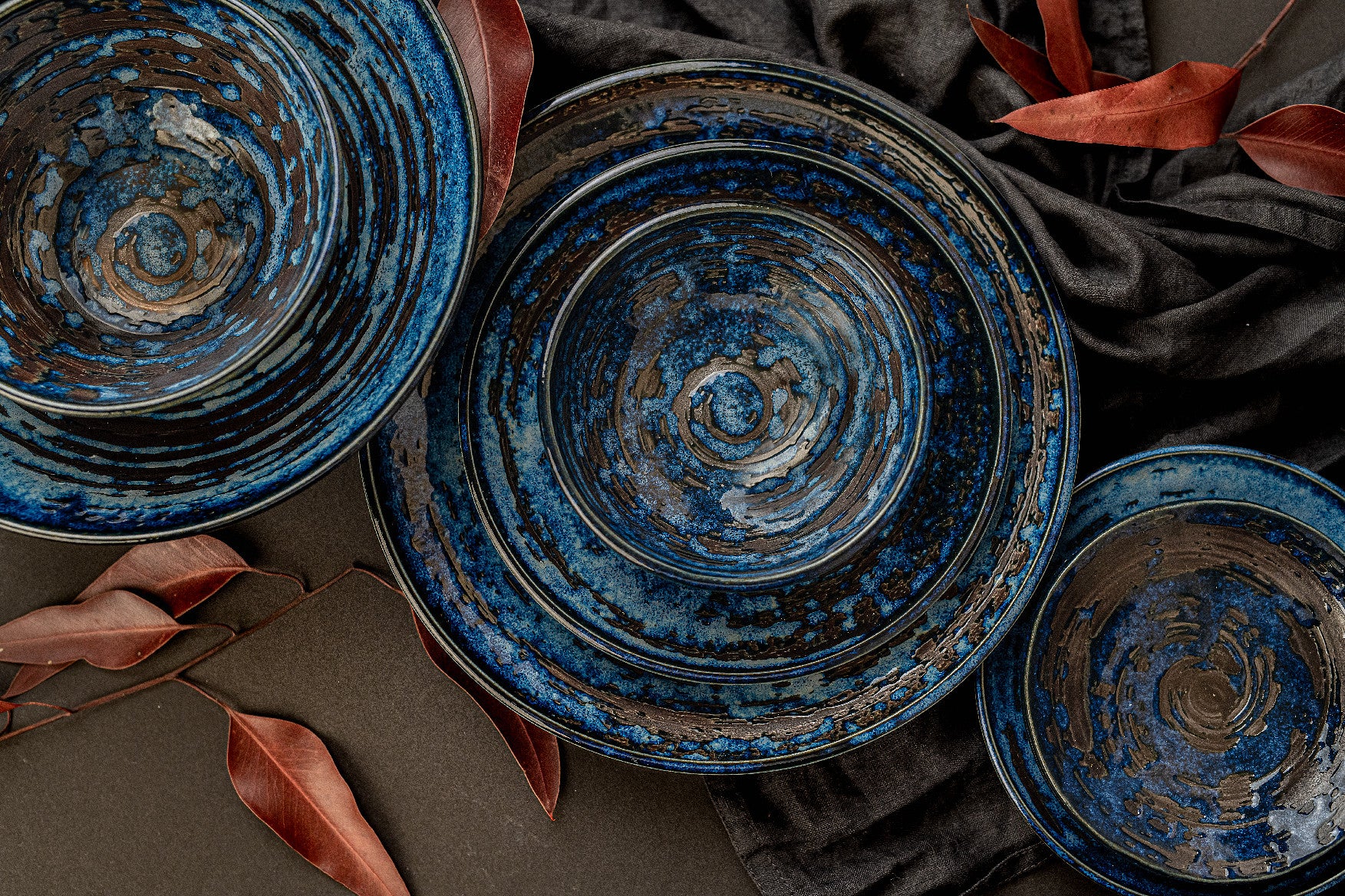 Tapas Plate 17cm Copper Swirl Glaze - Image 5