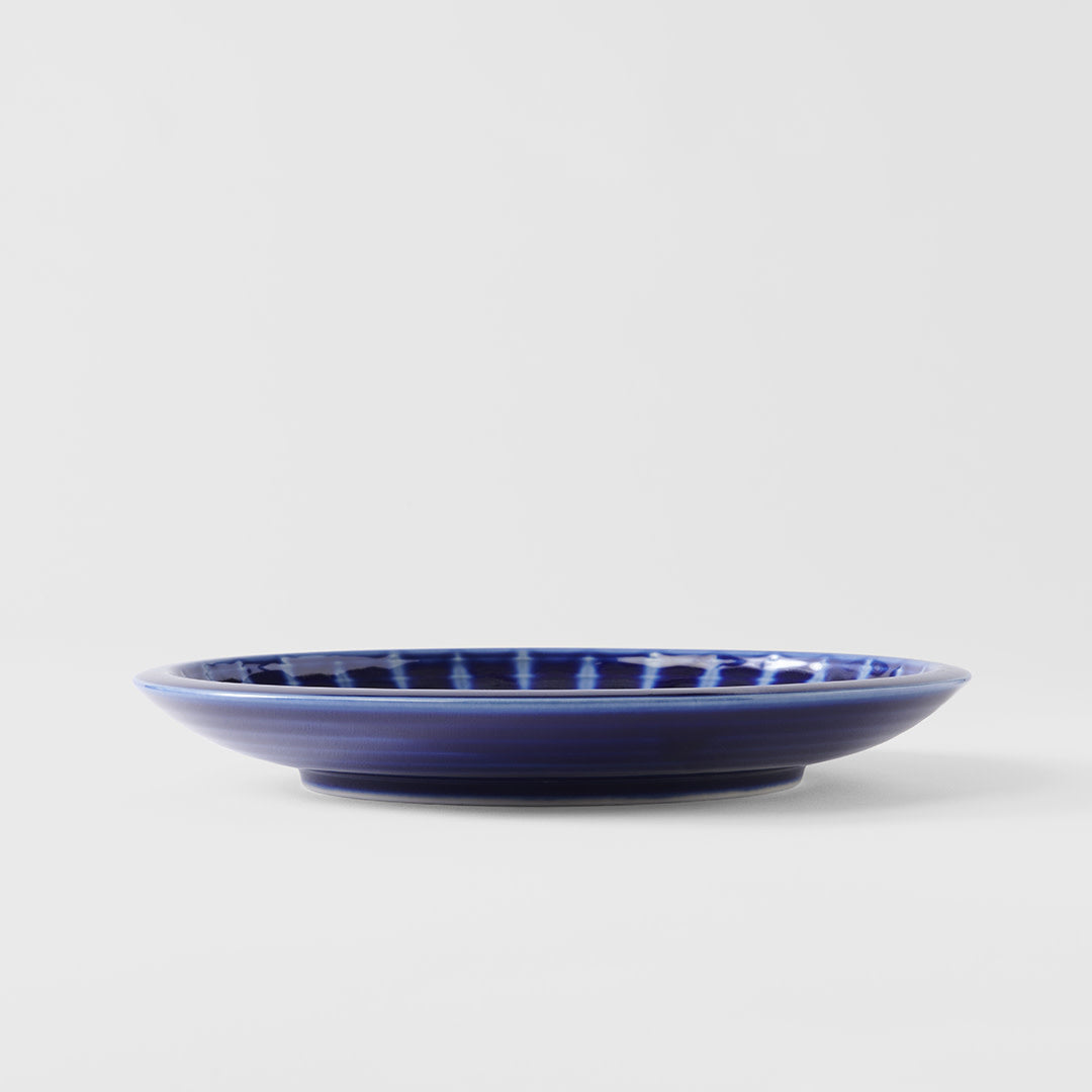 Dinner Plate 26cm Cobalt Rays Glaze - Image 3