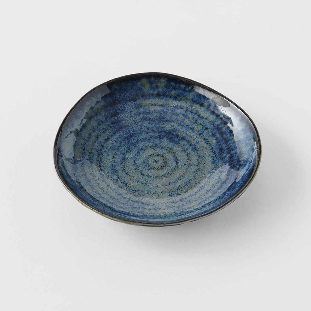 Saucer Organic Shape 13.5cm Kanso Indigo Blue Glaze - Image 1