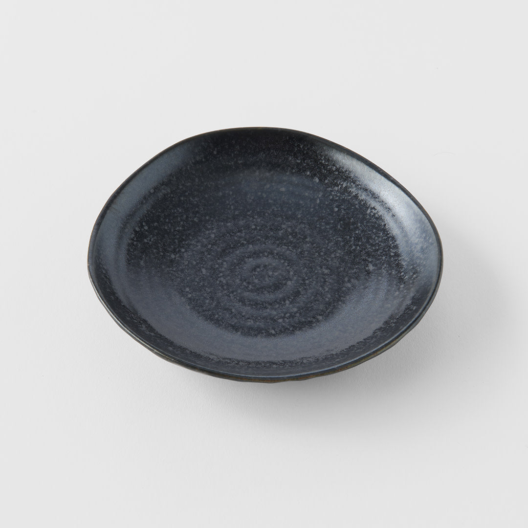 Saucer Organic Shape 13.5cm Kanso Matte Black Glaze - Image 1