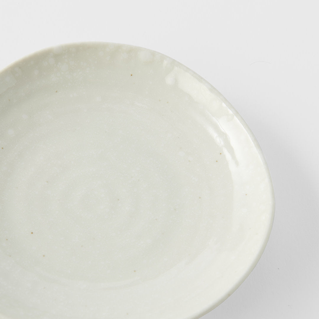 Saucer Organic Shape 13.5cm Kanso Soft White Glaze - Image 1