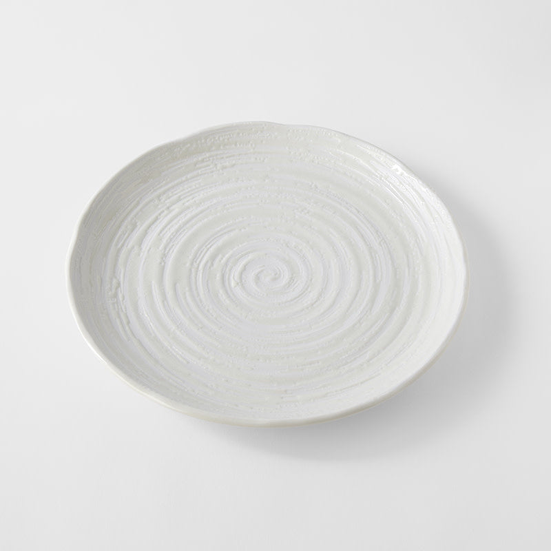 Dinner Plate 29.5cm White Spiral Glaze - Image 1