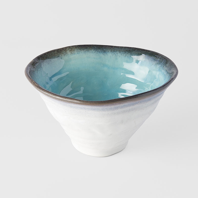 Bowl Deep Ikebana 22cm Sky Blue Glaze - Image 1