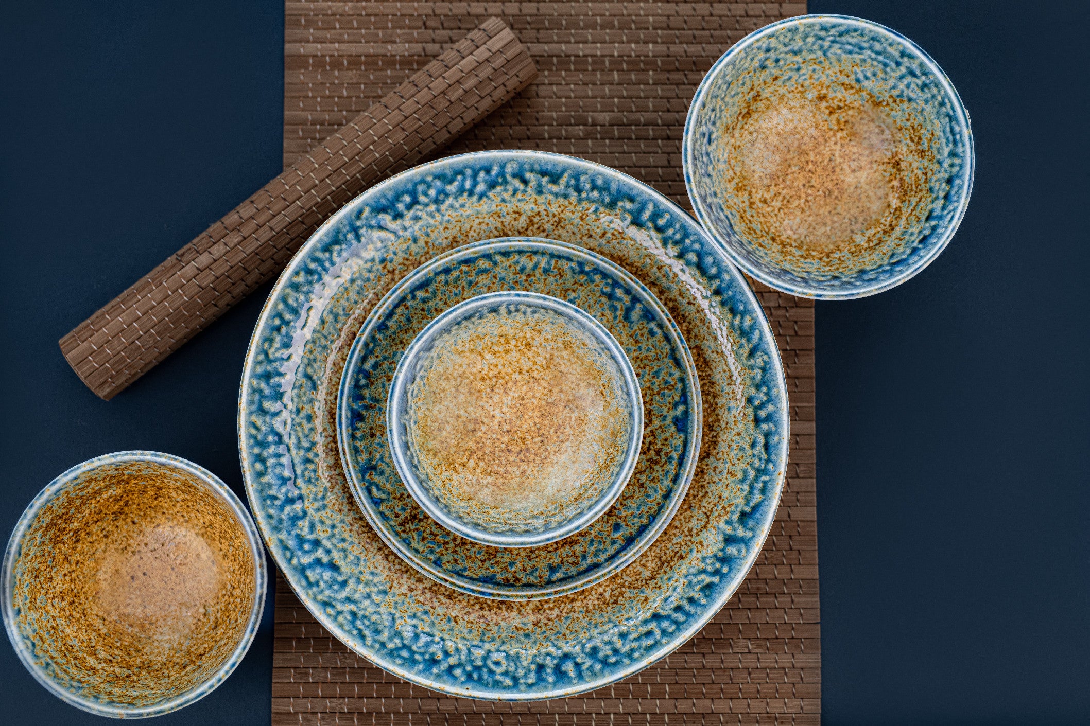 Serving Bowl 28cm Earth & Sky Glaze - Image 3