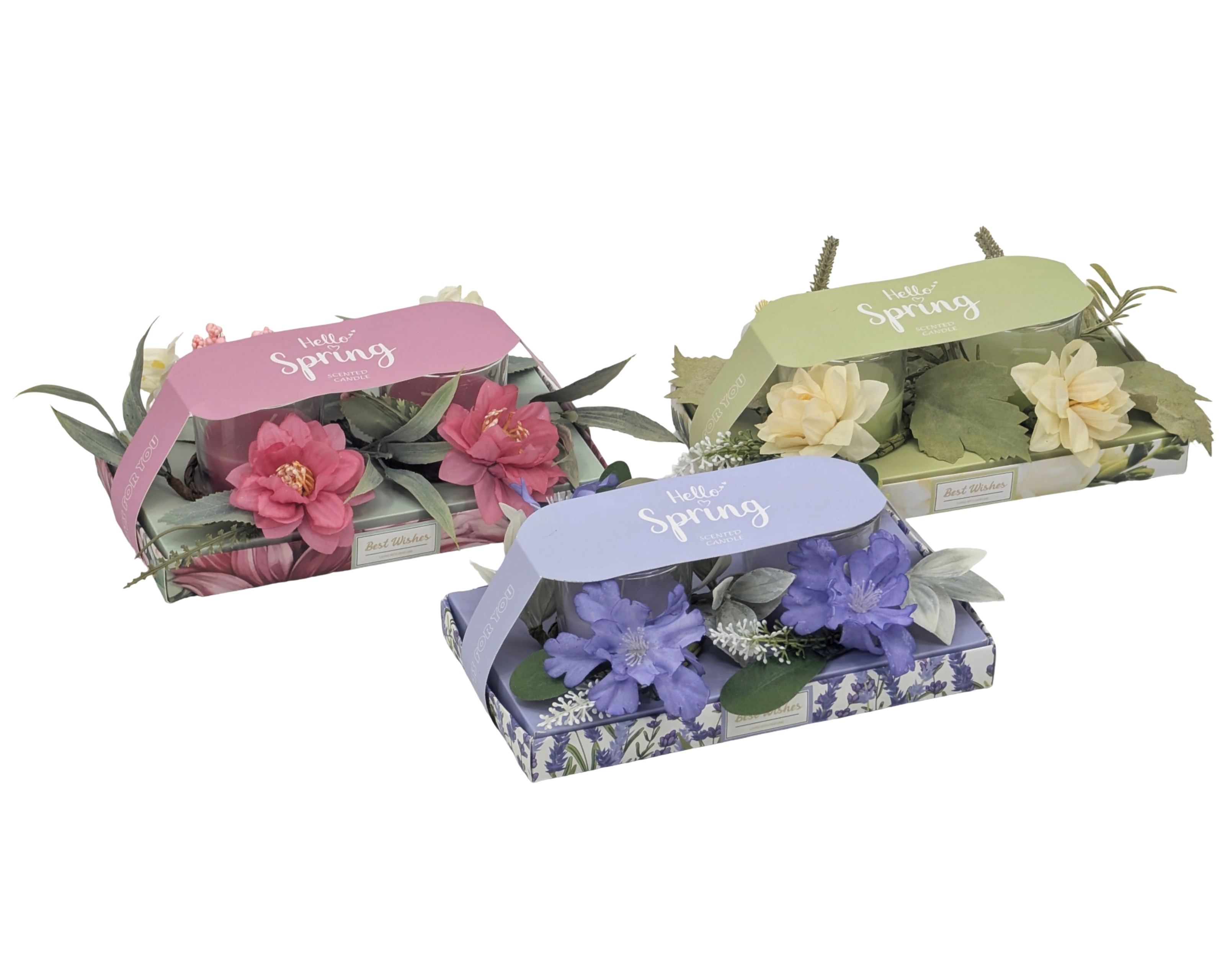 bulk 12 Botanical Bloom Scent Candle Gift Set 250G 3 Asst - Image 1