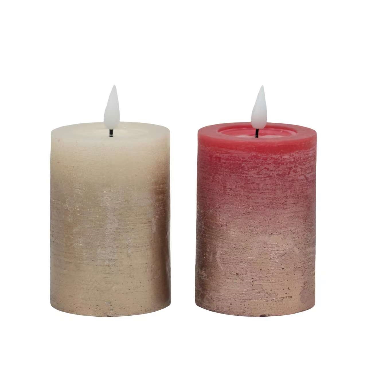 bulk 24 Led Gold Splash Taper Candle Asst 8cm - Image 1
