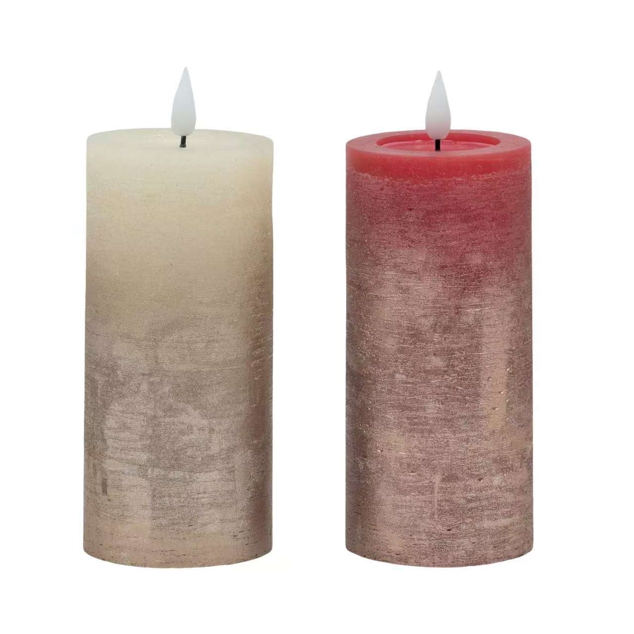 bulk 24 Led Gold Splash Pillar Candle 15cm - Image 1