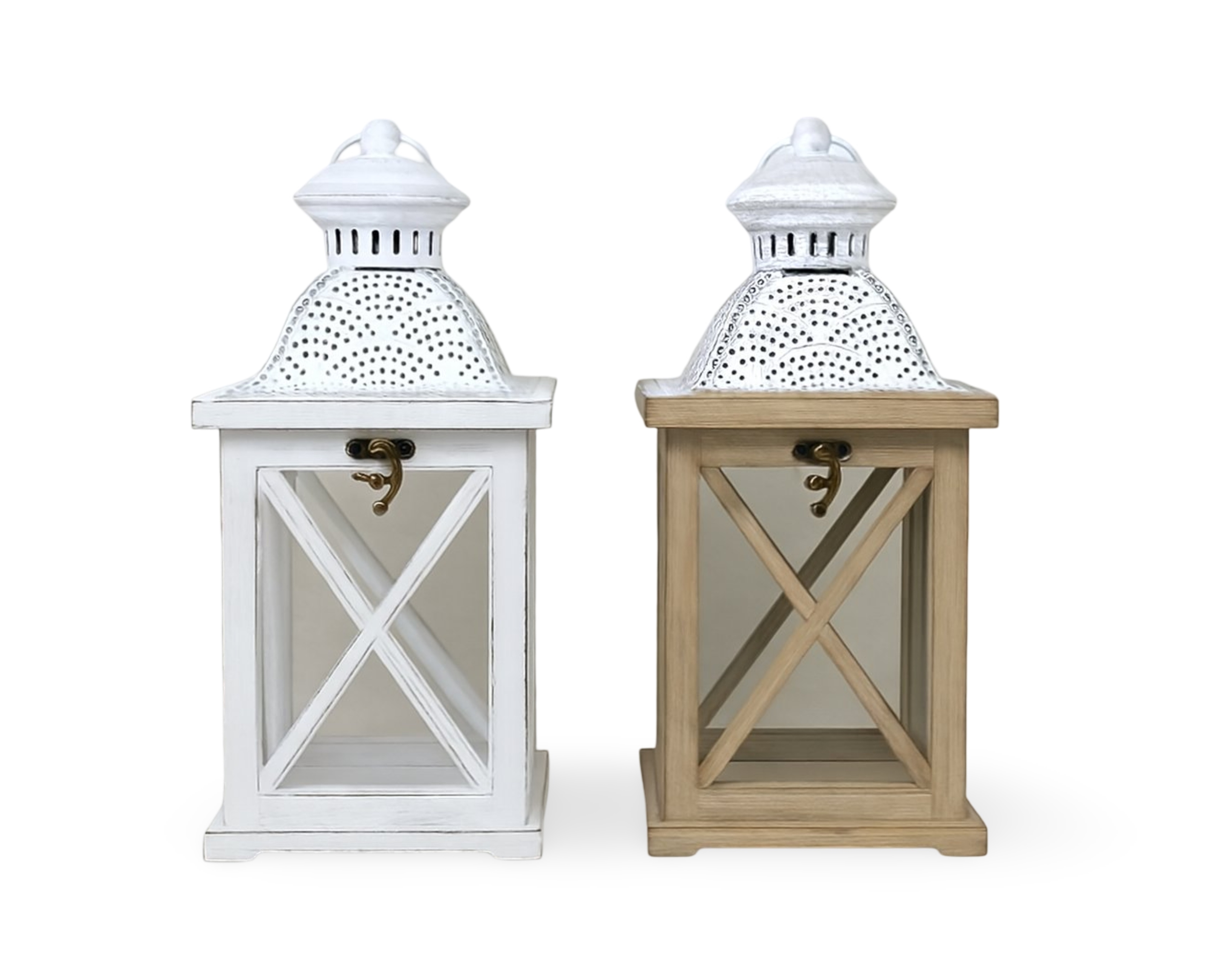 bulk 4 Wooden Classic Charm Mini Lantern Asst 28cm - Image 1