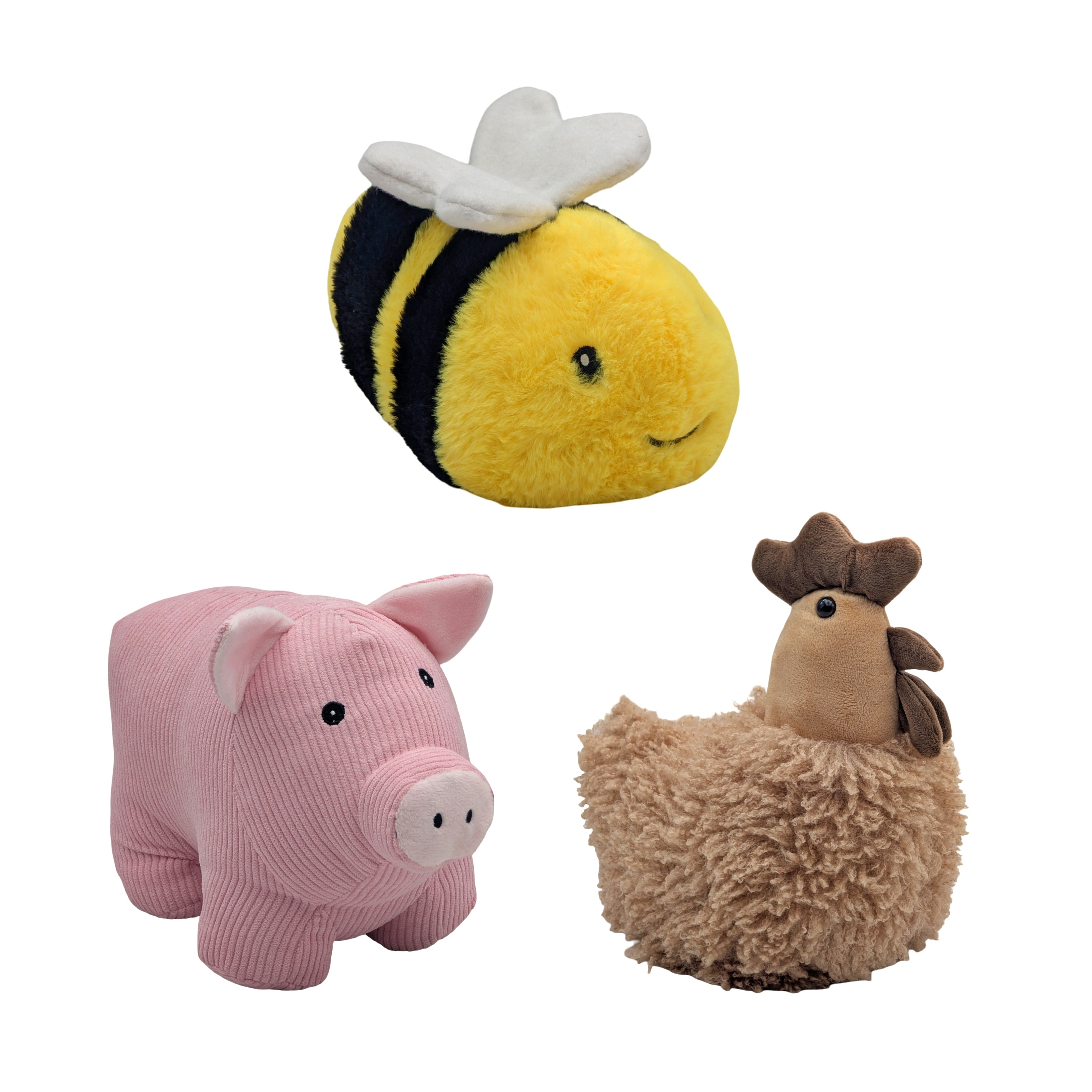 Set 3 Bee Rooster Pig Door Stopper Assort 22cm - Image 1