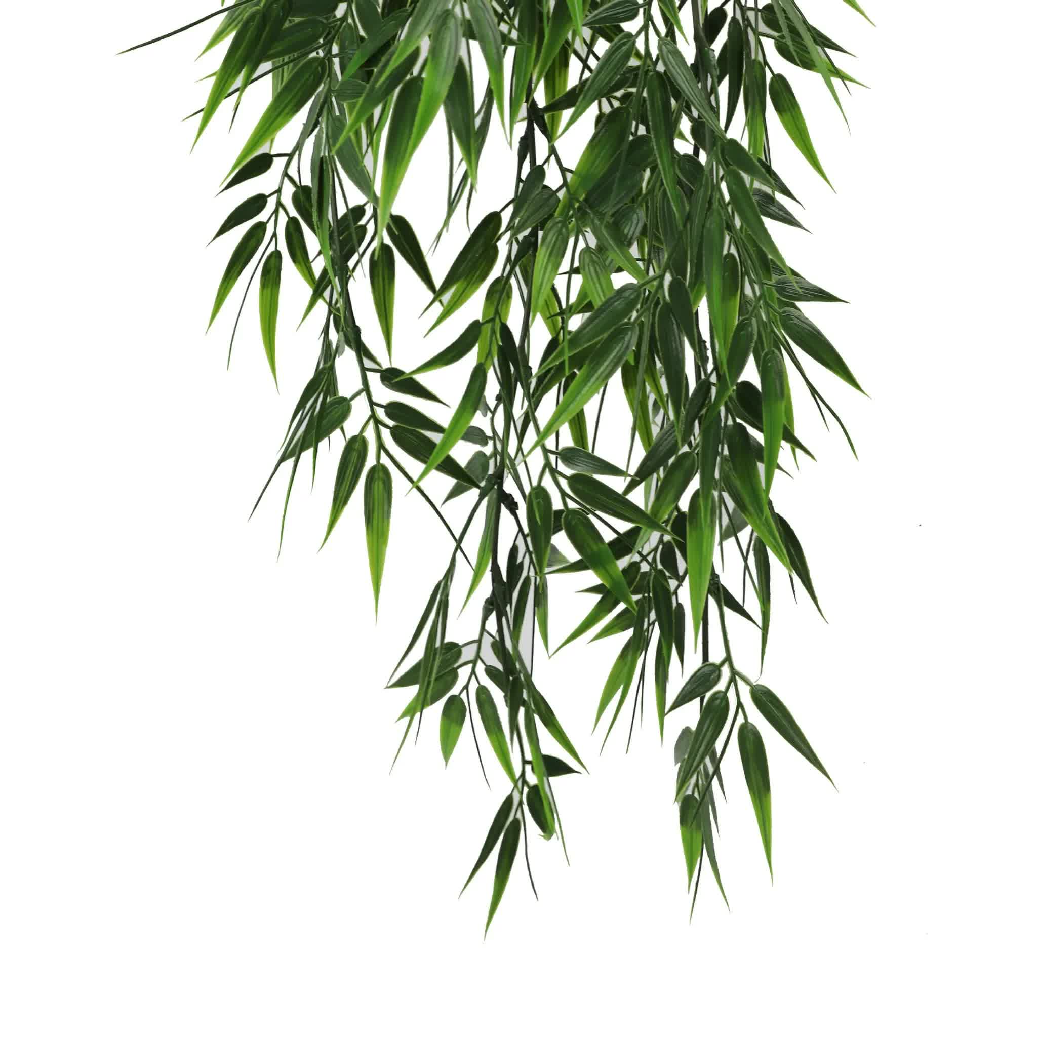 Artificial Hanging Dark Green Hanging Bamboo Leaf Garland Bush UV Resistant and Fire Rated 17cm x 76cm - Image 4